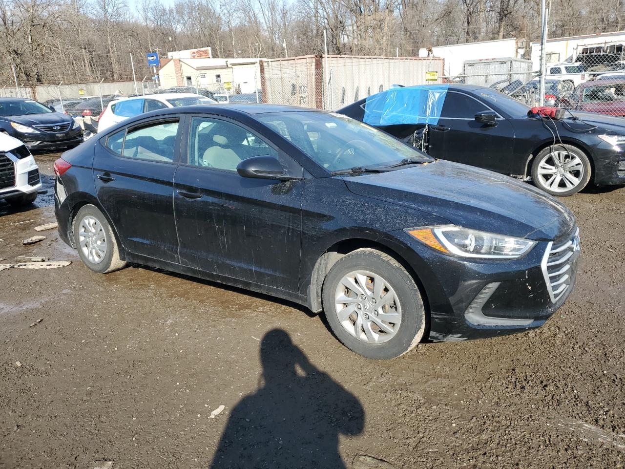 2017 Hyundai Elantra VIN KMHD74LF4HU422244 Copart auction photo, vandalism / undercarriage damage thumbnail 4