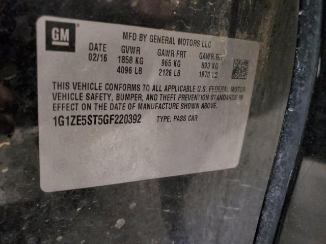 2016 Chevrolet Malibu VIN 1G1ZE5ST5GF220392 Copart auction photo, front end damage thumbnail 12