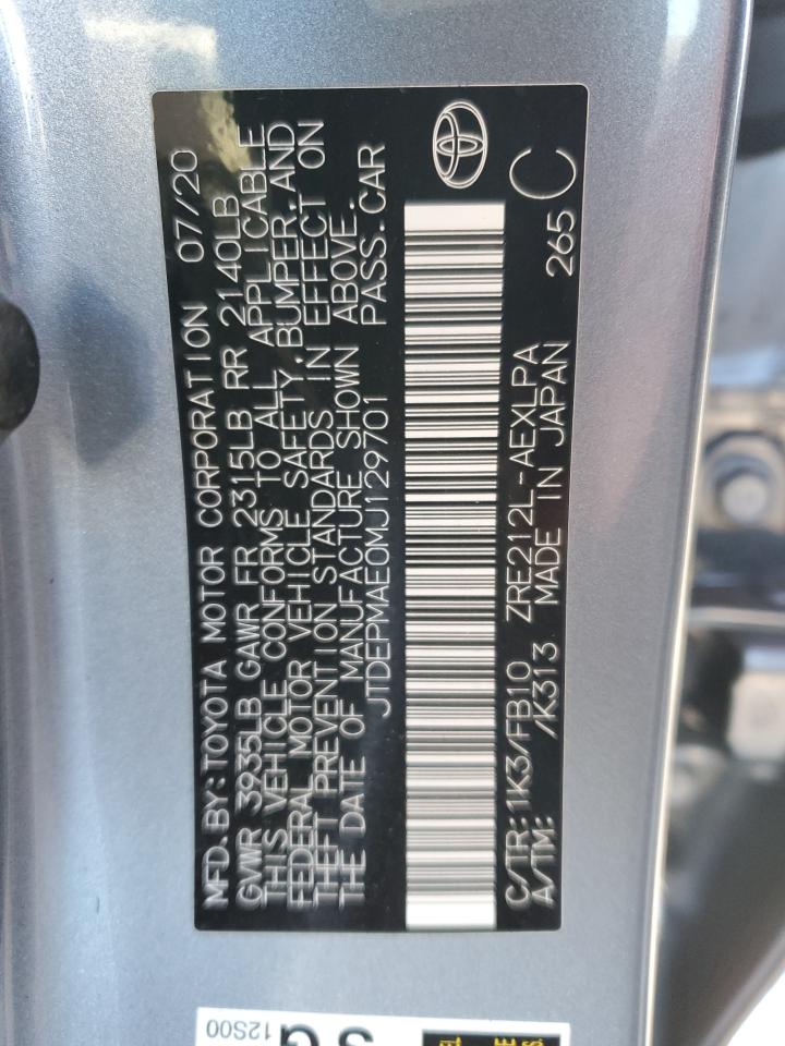 2021 Toyota Corolla VIN JTDEPMAE0MJ129701 Copart auction photo, front end damage thumbnail 13
