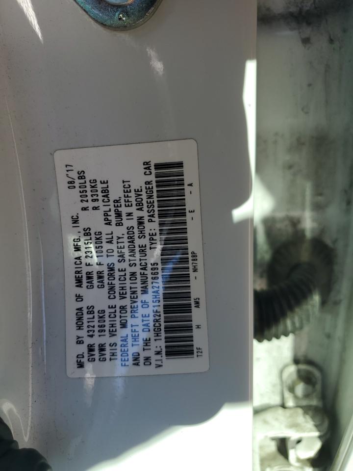 2017 Honda Accord VIN 1HGCR2F15HA276695 Copart auction photo, front end damage thumbnail 12