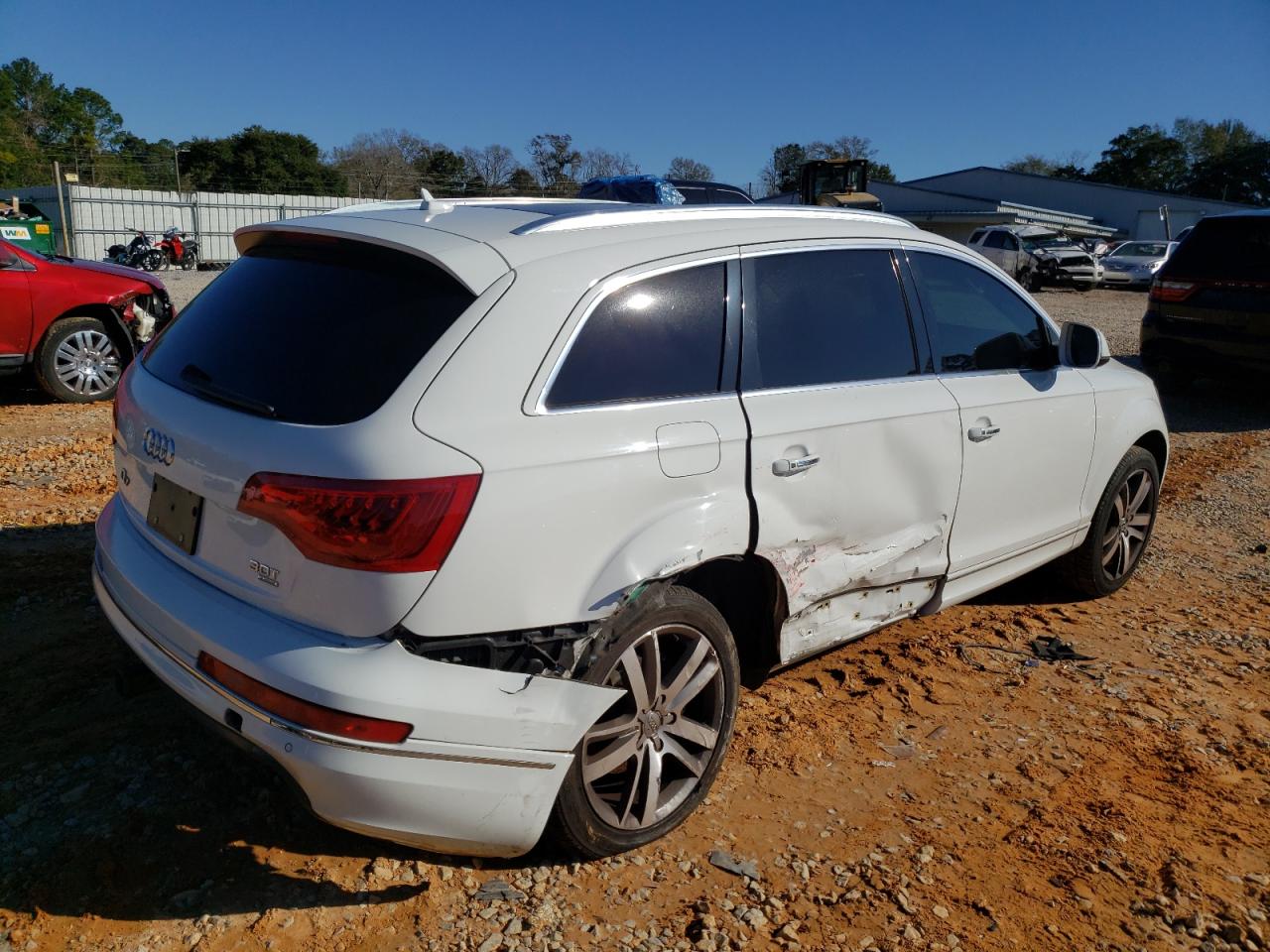 2014 Audi Q7 VIN WA1LGAFE2ED020942 Copart auction photo, side damage thumbnail 3