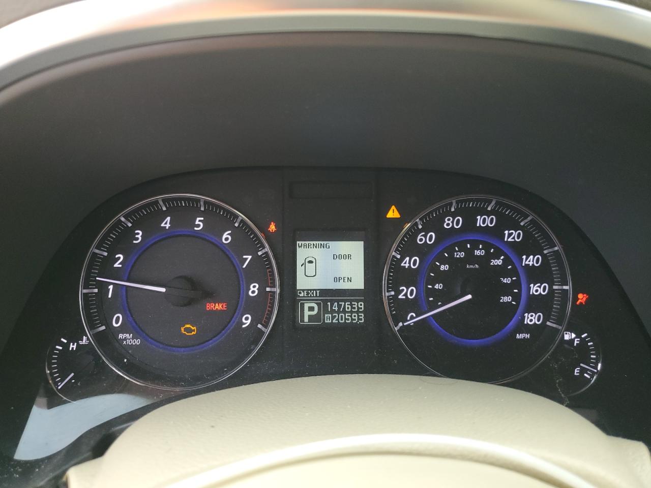 2014 Infiniti QX70 VIN JN8CS1MU6EM451982 Copart auction photo, front end damage thumbnail 9