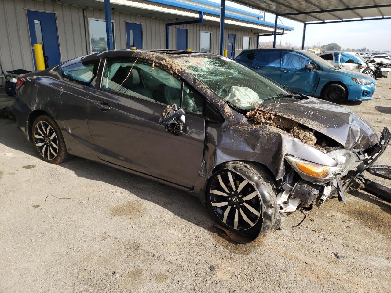2015 Honda Civic VIN 2HGFG3B02FH523188 Copart auction photo, all over damage thumbnail 4