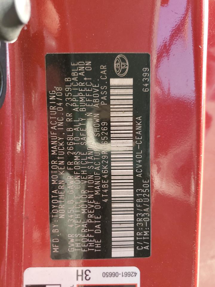 2009 Toyota Camry VIN 4T4BE46K29R065269 Copart auction photo, front end damage thumbnail 14