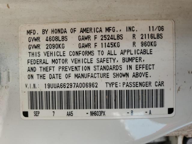 2007 Acura TL VIN 19UUA66297A006962 Copart auction photo, normal wear damage thumbnail 12