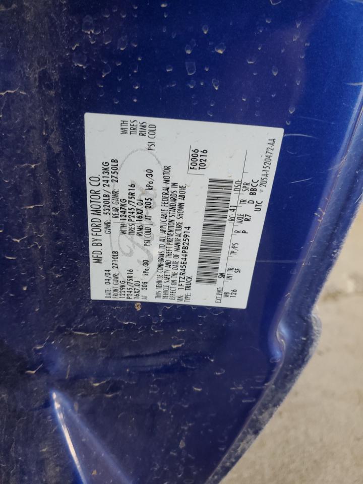 2004 Ford Ranger VIN 1FTZR45E44PB25914 Copart auction photo, front end / mechanical damage thumbnail 12