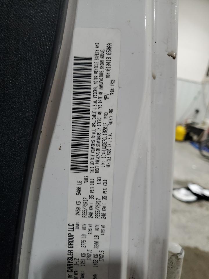 2012 Jeep Wrangler VIN 1C4HJWDG7CL182017 Copart auction photo, rollover damage thumbnail 14