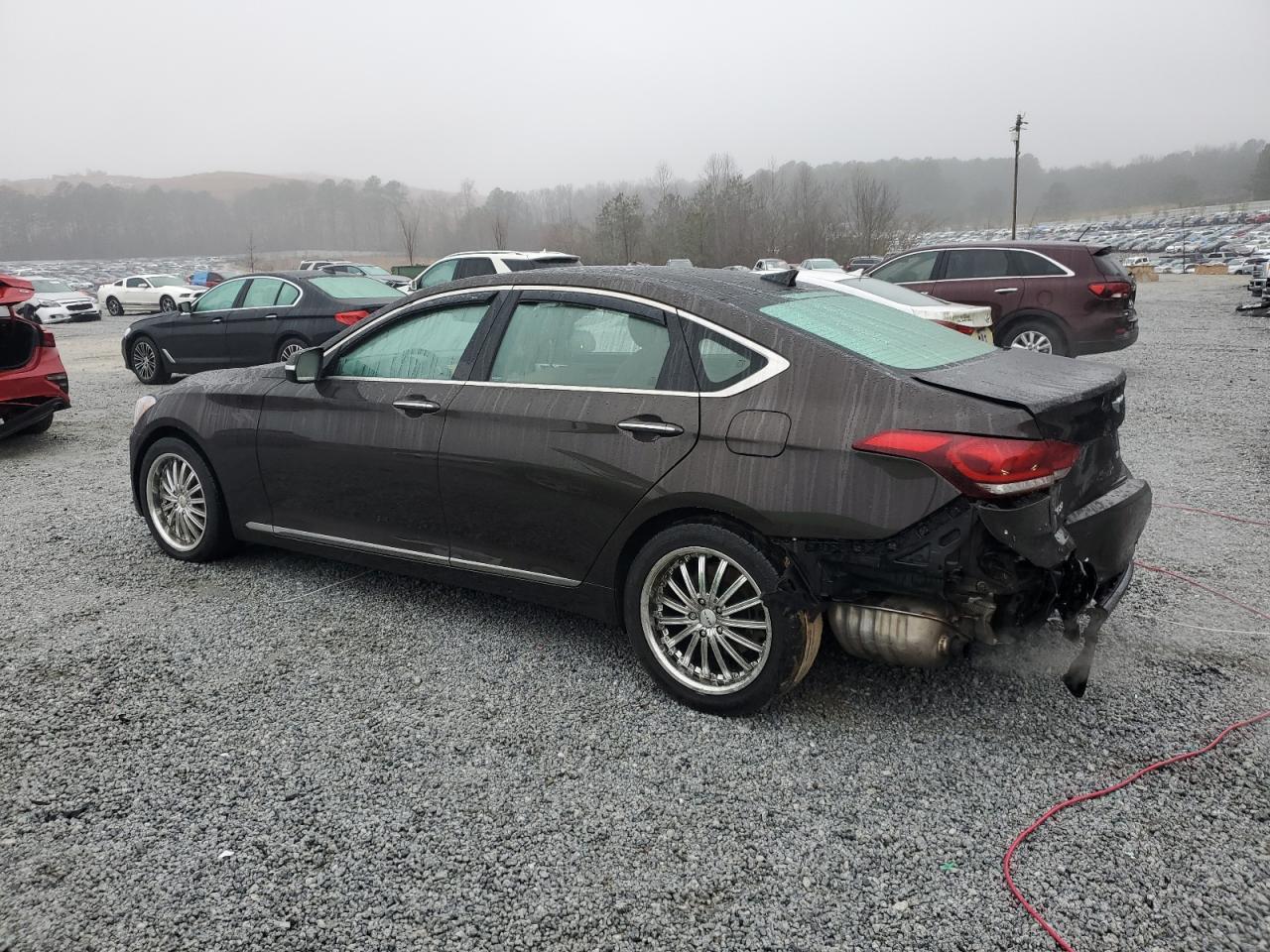 2017 Genesis G80 VIN KMHGN4JE7HU177632 Copart auction photo, rear end / minor dent/scratches damage thumbnail 2