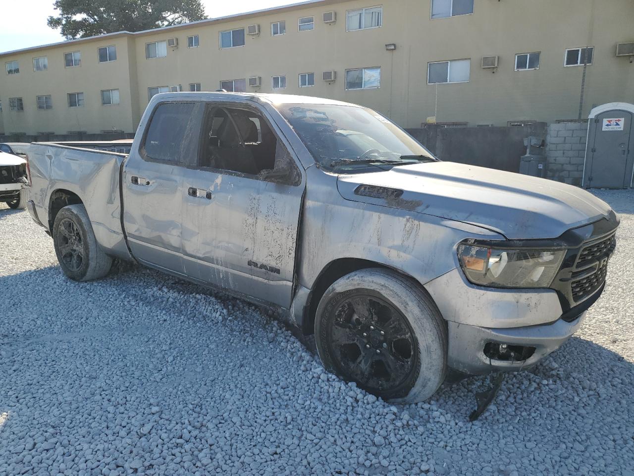 2022 RAM 1500 VIN 1C6RREBG0NN197869 Copart auction photo, front end / all over damage thumbnail 4