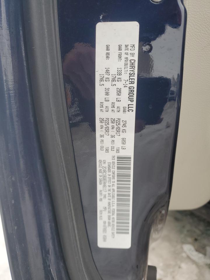 2014 Chrysler Town & Country VIN 2C4RC1BG8ER446117 Copart auction photo, front end / side damage thumbnail 13