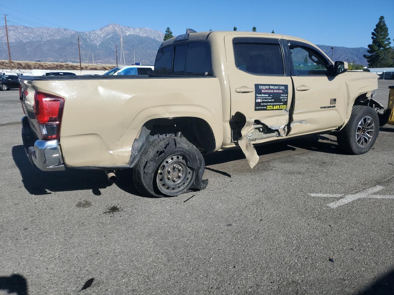 2019 Toyota Tacoma VIN 5TFAX5GN6KX134231 Copart auction photo, front end / side damage thumbnail 3