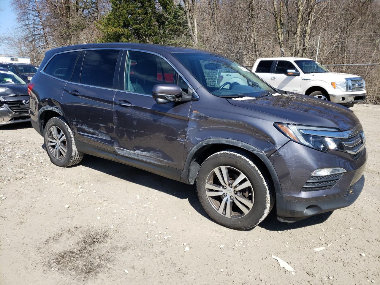 2018 Honda Pilot VIN 5FNYF6H55JB050190 Copart auction photo, front end / side damage thumbnail 4
