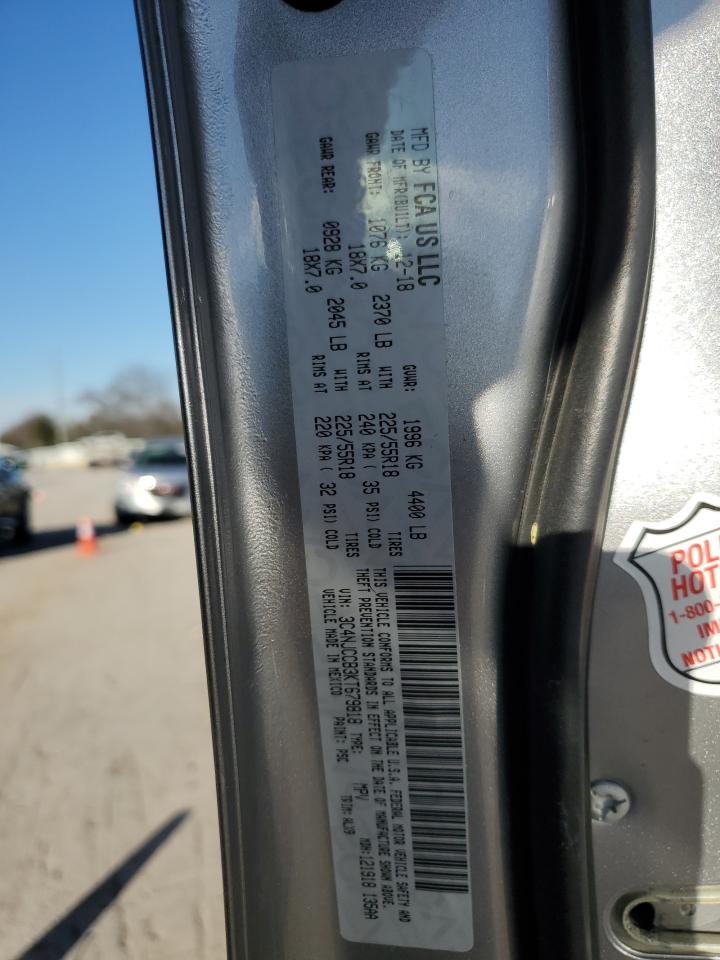 2019 Jeep Compass VIN 3C4NJCCB3KT679818 Copart auction photo, front end damage thumbnail 14