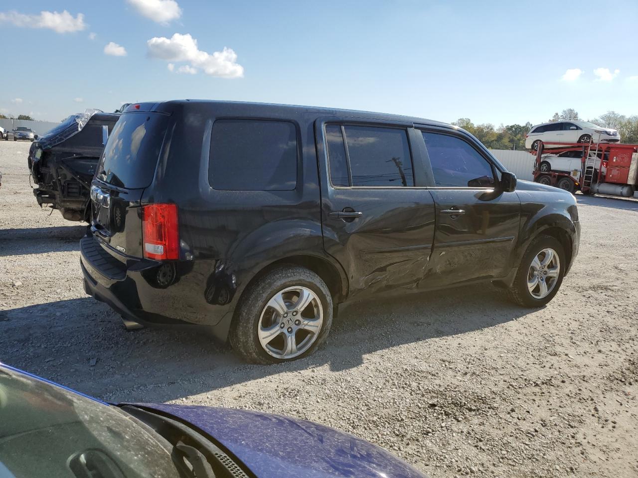 2012 Honda Pilot VIN 5FNYF4H51CB051554 Copart auction photo, side damage thumbnail 3