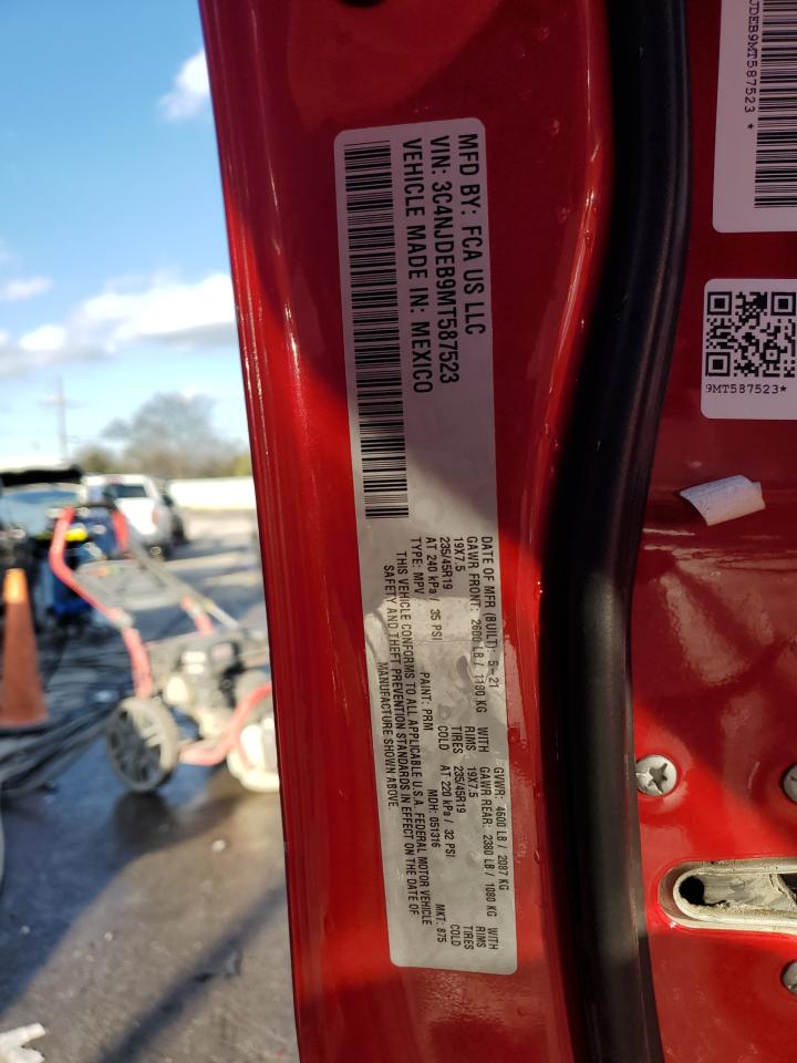 2021 Jeep Compass VIN 3C4NJDEB9MT587523 Copart auction photo, front end / mechanical damage thumbnail 13