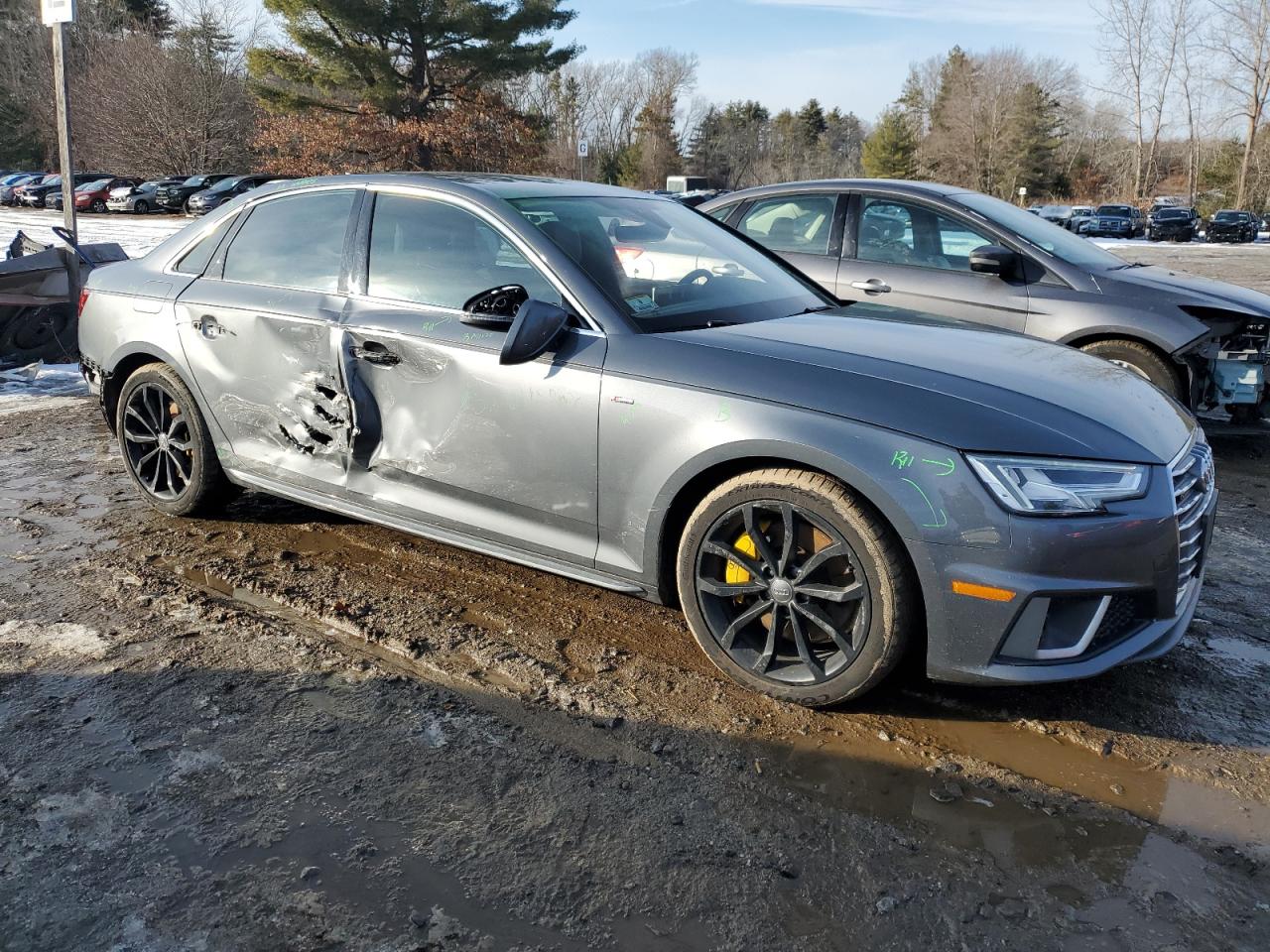 2019 Audi A4 VIN WAUENAF45KA013621 Copart auction photo, side / rear end damage thumbnail 4