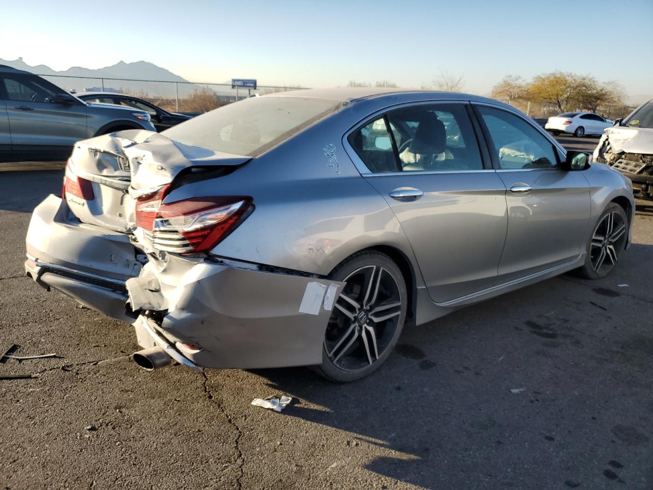 2017 Honda Accord VIN 1HGCR2F16HA016855 Copart auction photo, rear end / front end damage thumbnail 3