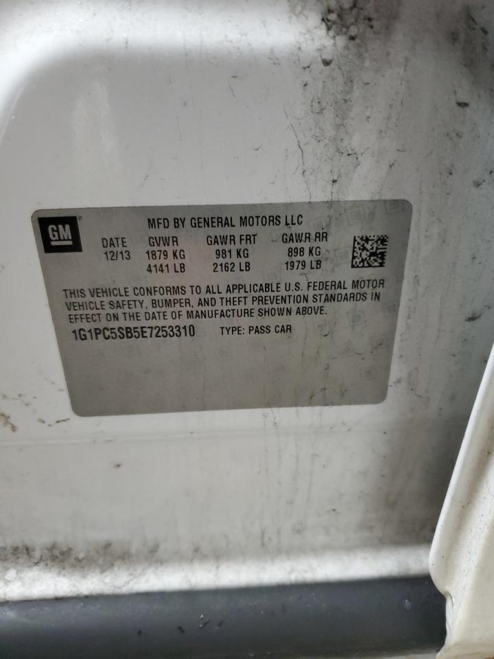 2014 Chevrolet Cruze VIN 1G1PC5SB5E7253310 Copart auction photo, side damage thumbnail 12