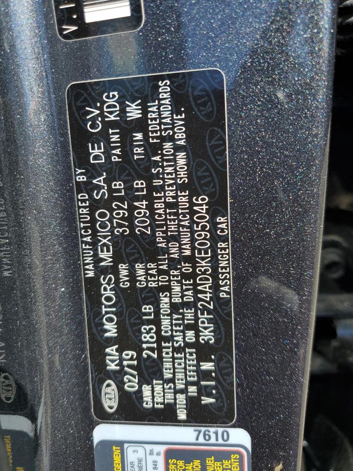 2019 KIA Forte VIN 3KPF24AD3KE095046 Copart auction photo, front end / rear end damage thumbnail 13
