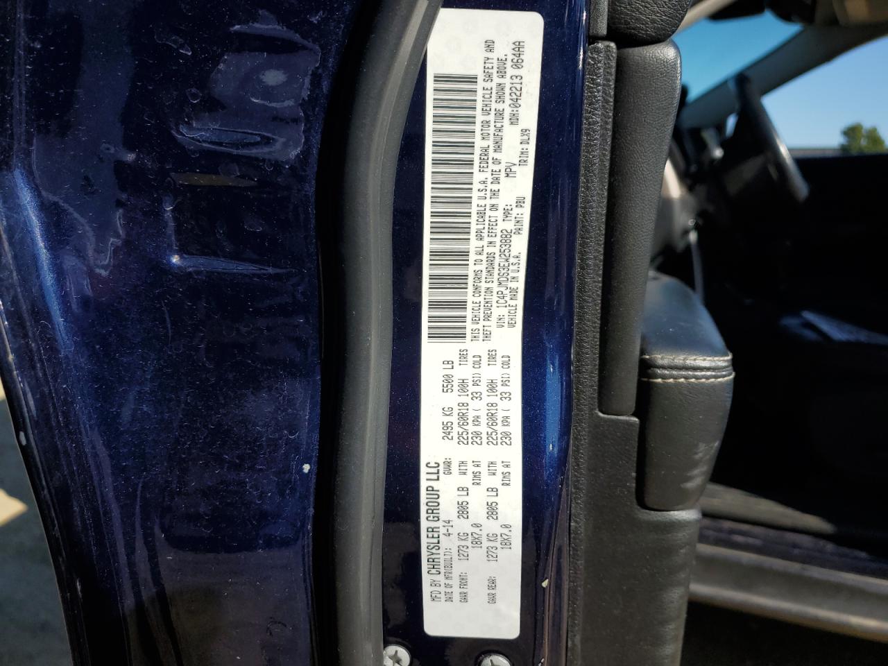 2014 Jeep Grand Cherokee VIN 1C4PJMDS3EW253882 Copart auction photo, side damage thumbnail 13