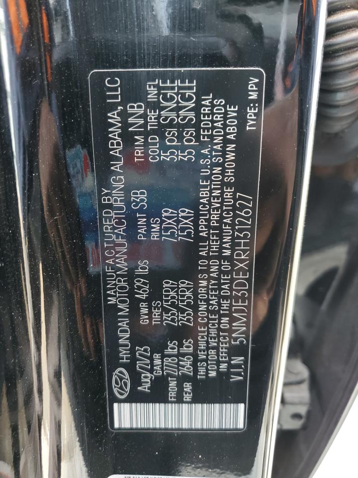 2024 Hyundai Tucson VIN 5NMJE3DEXRH312627 Copart auction photo, front end damage thumbnail 13