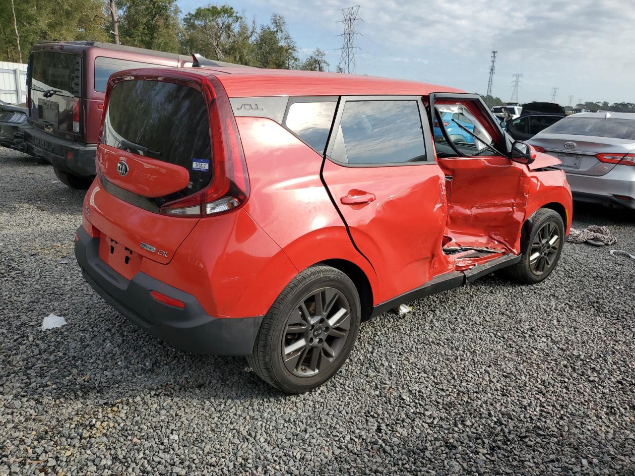 2020 KIA Soul VIN KNDJ33AU3L7065211 Copart auction photo, side damage thumbnail 3