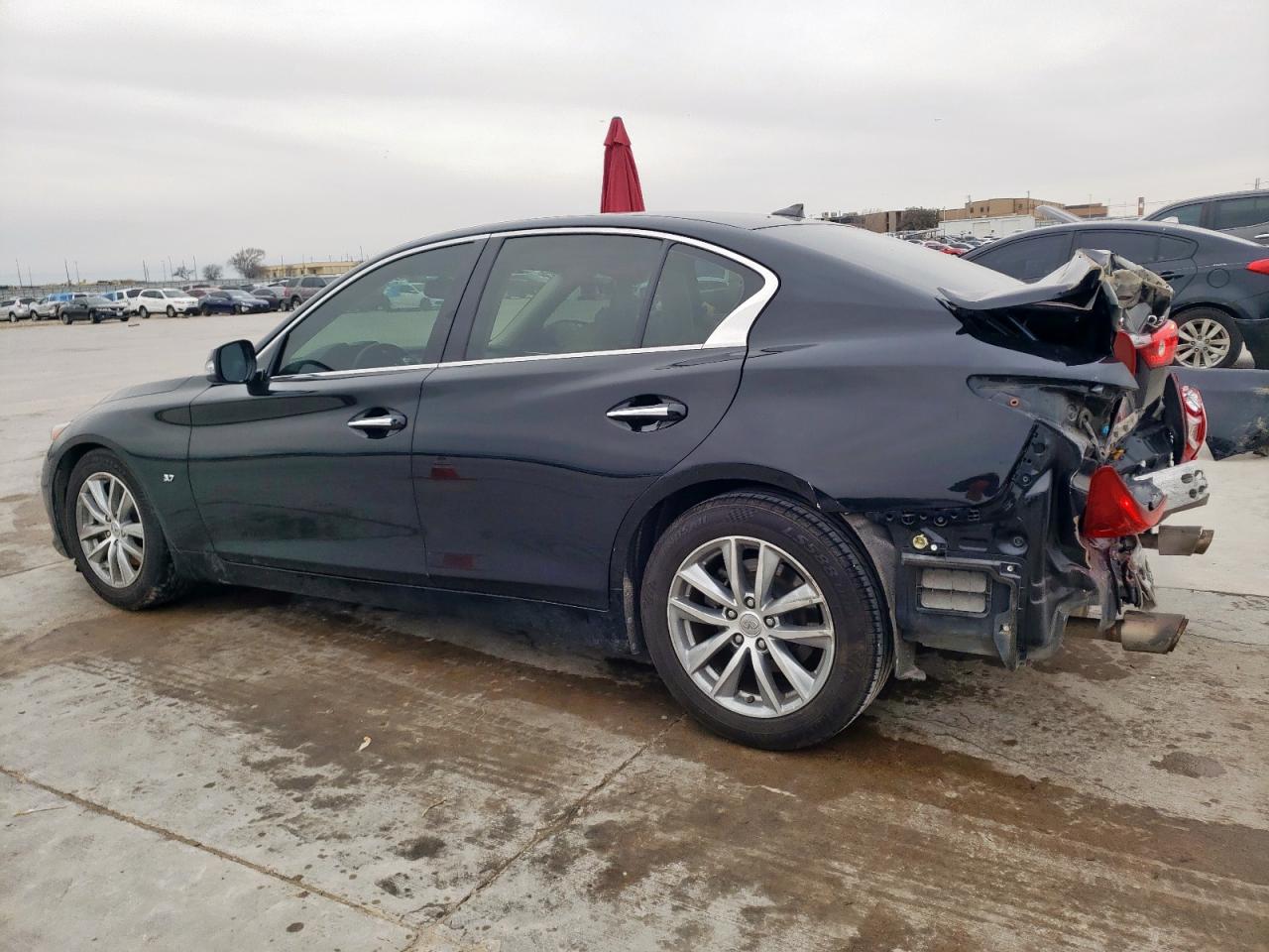2016 Infiniti Q50 VIN JN1BV7APXFM352036 Copart auction photo, rear end / side damage thumbnail 2