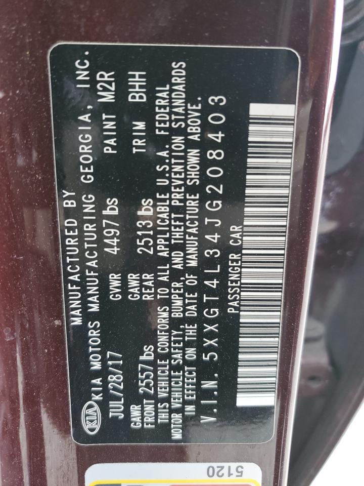 2018 KIA Optima VIN 5XXGT4L34JG208403 Copart auction photo, side / undercarriage damage thumbnail 13