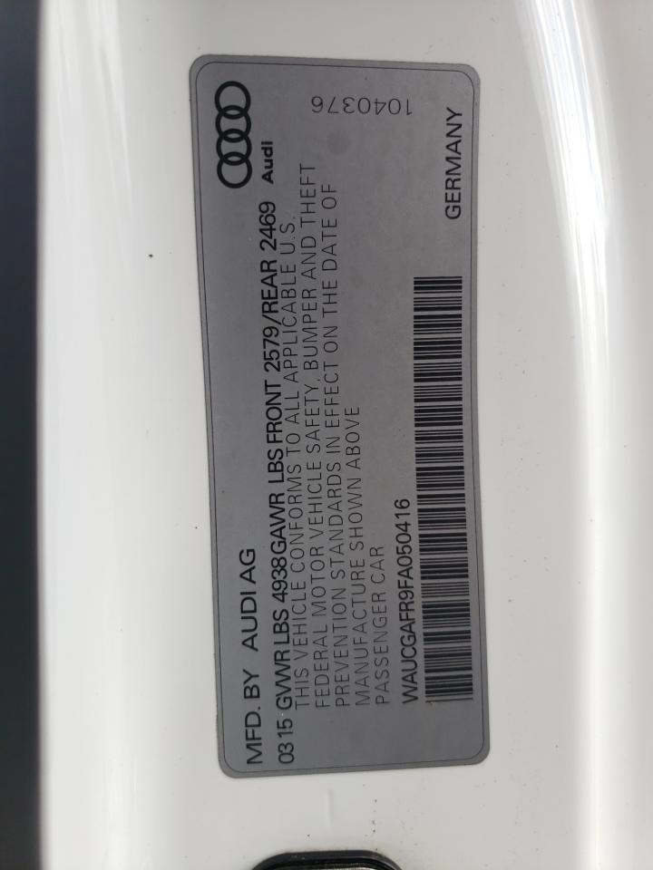 2015 Audi RS5 VIN WAUCGAFR9FA050416 Copart auction photo, water/flood damage thumbnail 13