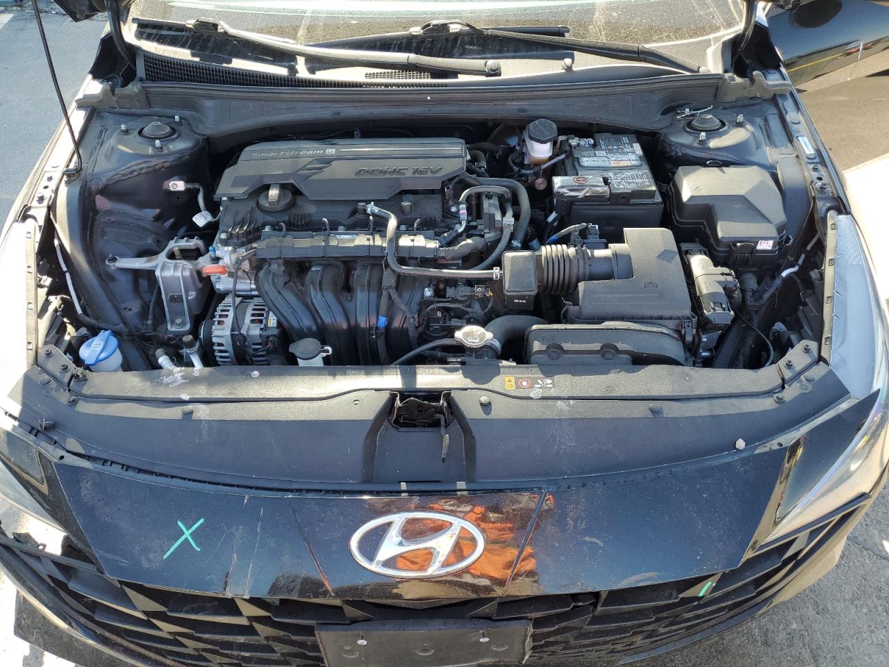 2022 Hyundai Elantra VIN 5NPLS4AG1NH080302 Copart auction photo, front end / side damage thumbnail 11