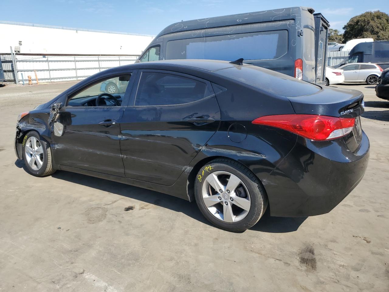 2012 Hyundai Elantra VIN KMHDH4AE7CU228968 Copart auction photo, side / front end damage thumbnail 2