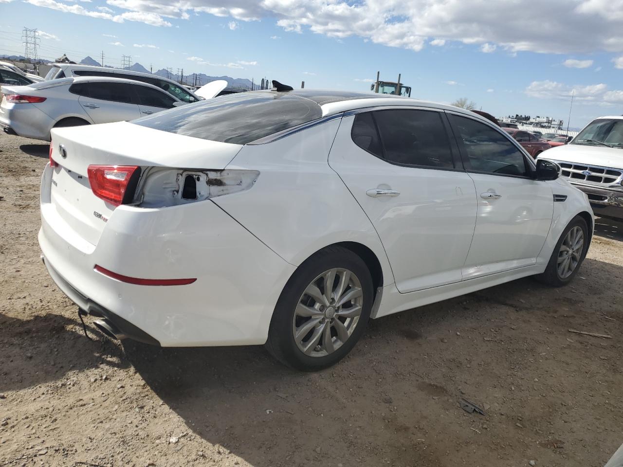 2014 KIA Optima VIN 5XXGN4A77EG309442 Copart auction photo, front end / rear end damage thumbnail 3