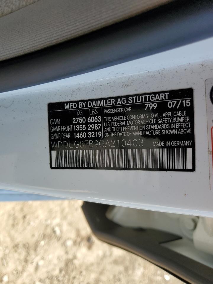 2016 Mercedes-Benz S-klasse VIN WDDUG8FB9GA210403 Copart auction photo, front end damage thumbnail 12