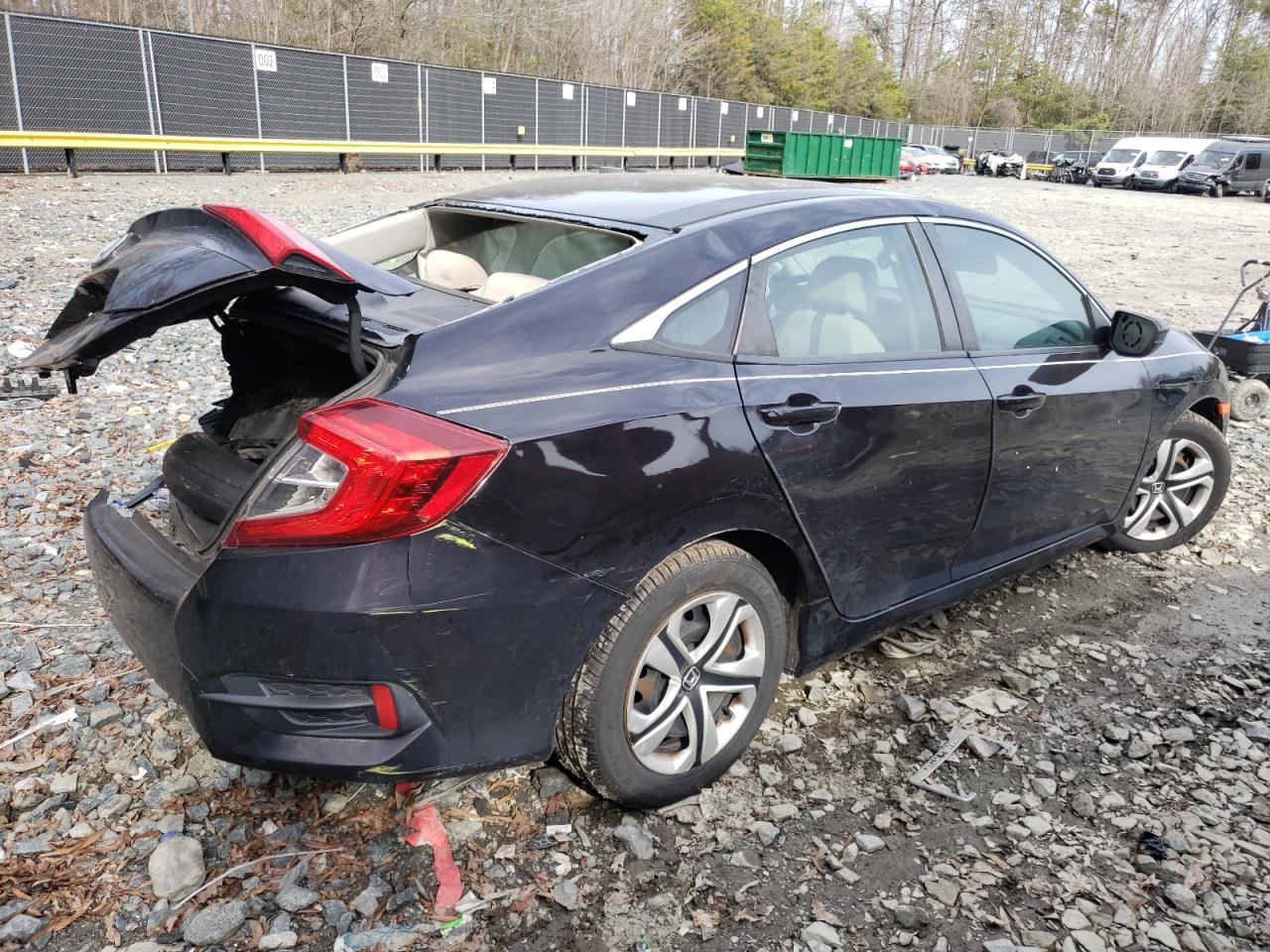 2018 Honda Civic VIN 19XFC2F52JE020369 Copart auction photo, rear end / side damage thumbnail 3
