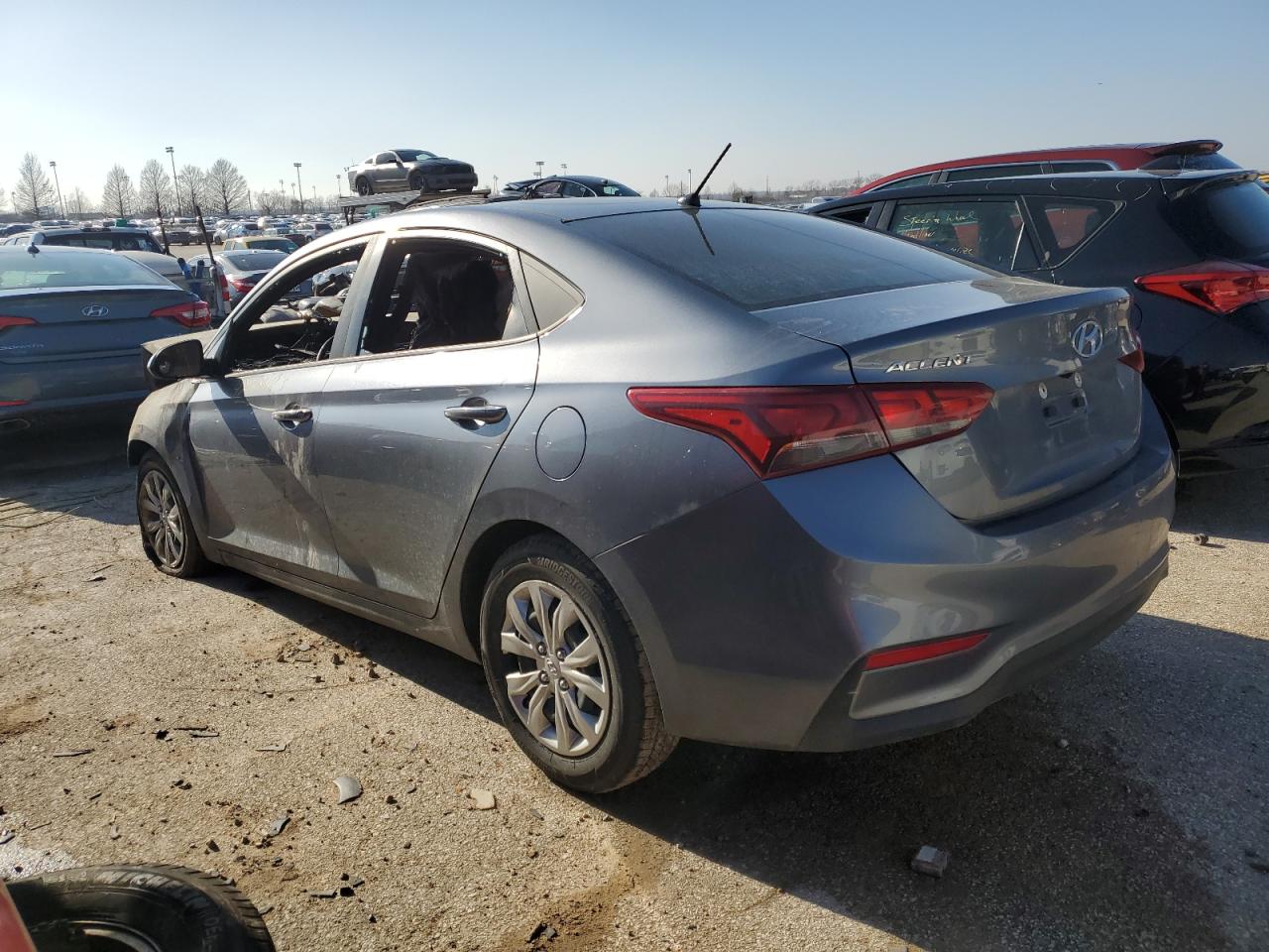 2019 Hyundai Accent VIN 3KPC24A38KE087471 Copart auction photo, burn / front end damage thumbnail 2