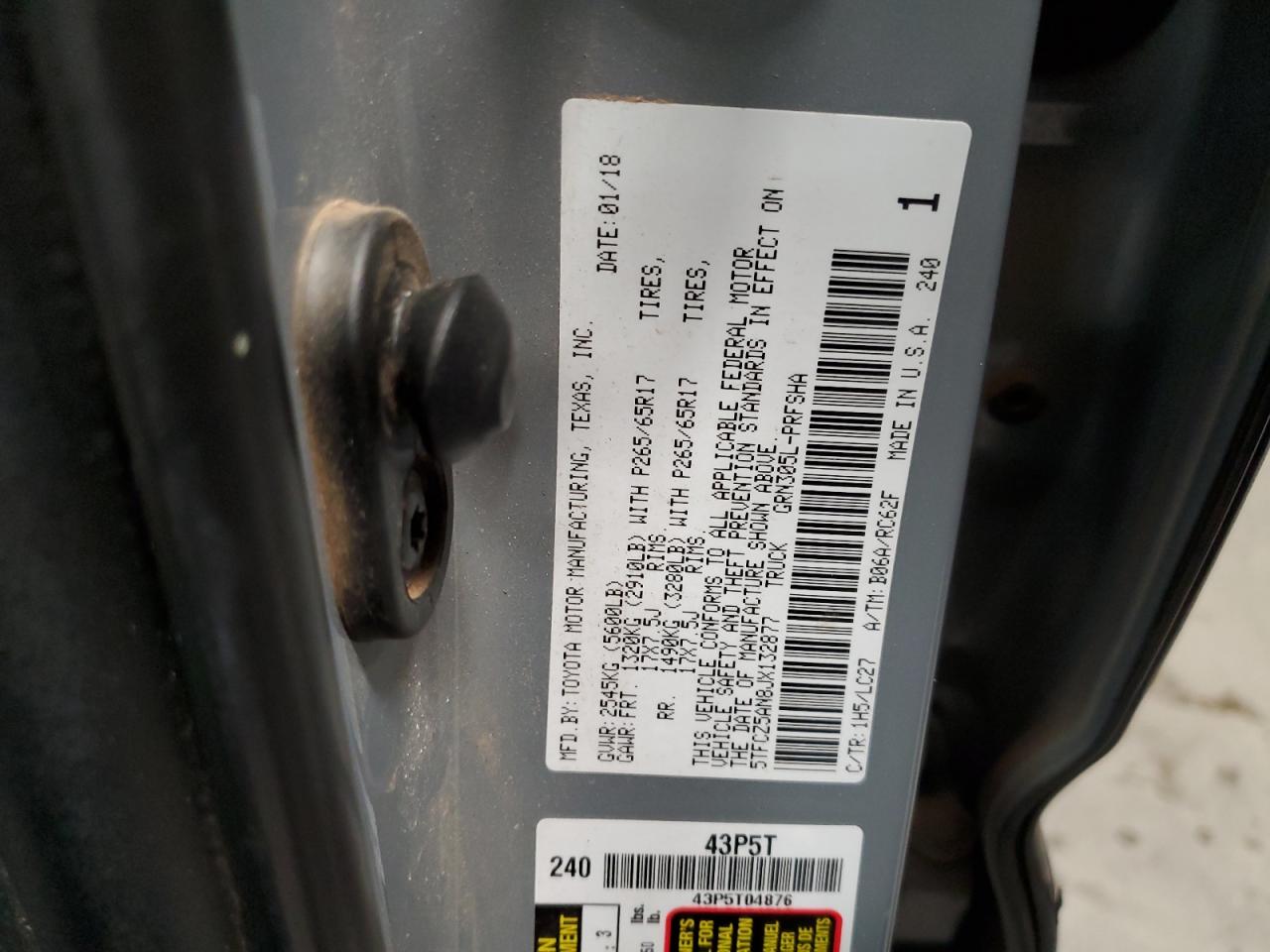 2018 Toyota Tacoma VIN 5TFCZ5AN8JX132877 Copart auction photo, front end damage thumbnail 14