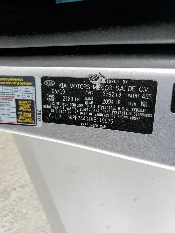 2019 KIA Forte VIN 3KPF24AD1KE119926 Copart auction photo, front end damage thumbnail 14
