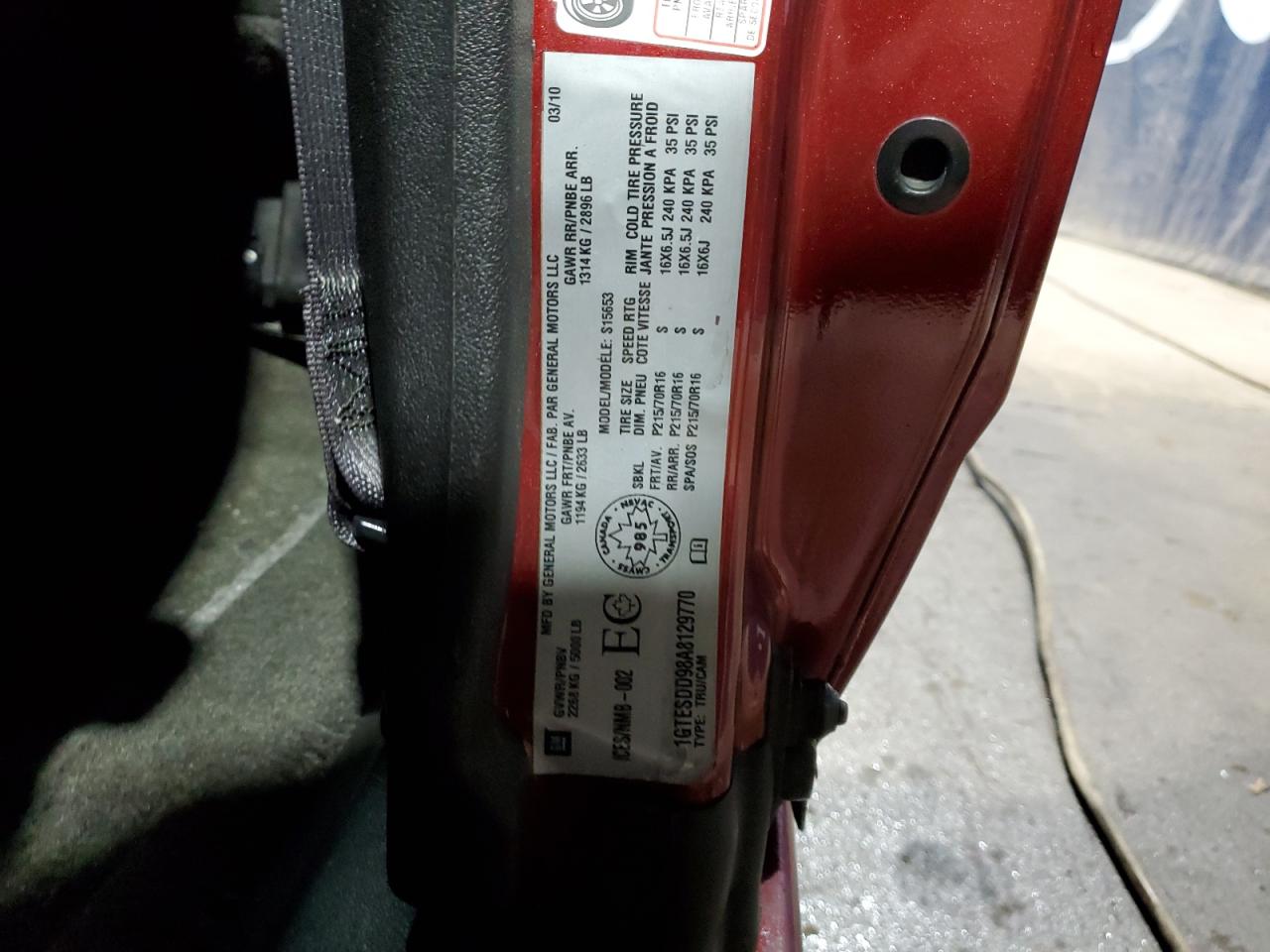 2010 GMC Canyon VIN 1GTESDD98A8129770 Copart auction photo, minor dent/scratches damage thumbnail 12