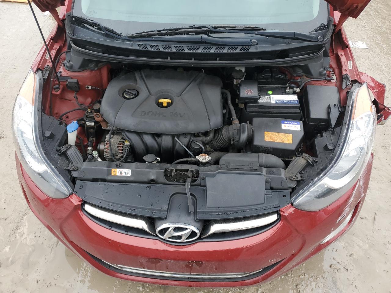 2013 Hyundai Elantra VIN KMHDH4AEXDU637225 Copart auction photo, front end damage thumbnail 11