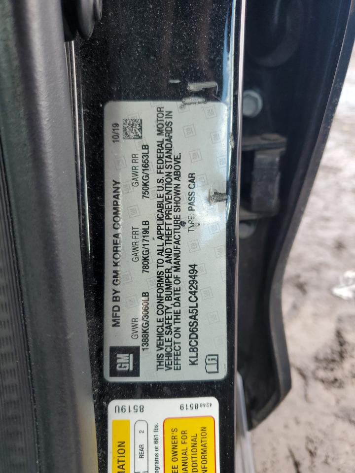 2020 Chevrolet Spark VIN KL8CD6SA5LC429494 Copart auction photo, front end damage thumbnail 14