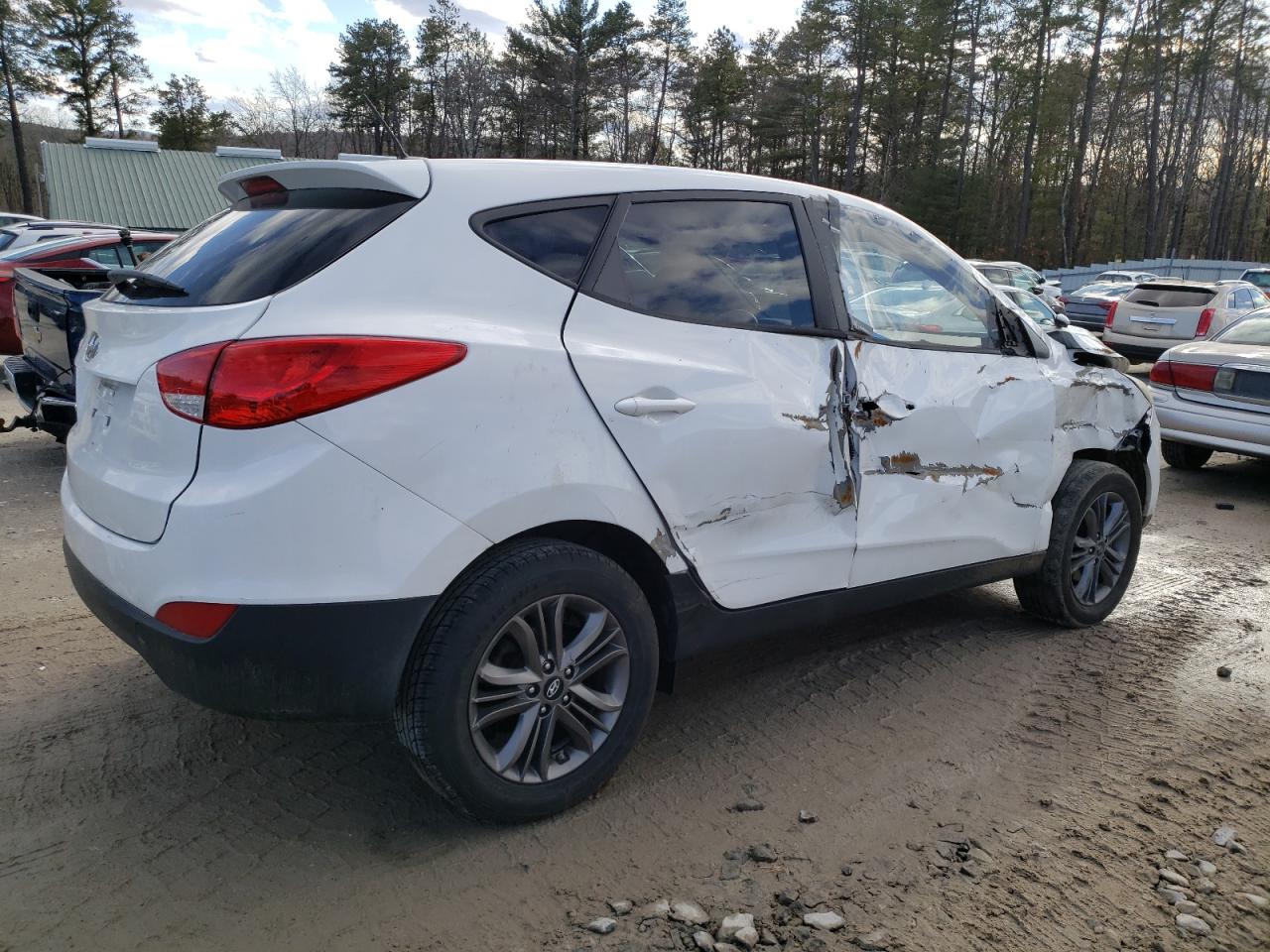 2014 Hyundai Tucson VIN KM8JT3AF3EU890134 Copart auction photo, side / front end damage thumbnail 3