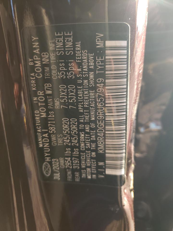 2024 Hyundai Palisade VIN KM8R4DGE9RU657949 Copart auction photo, all over damage thumbnail 16