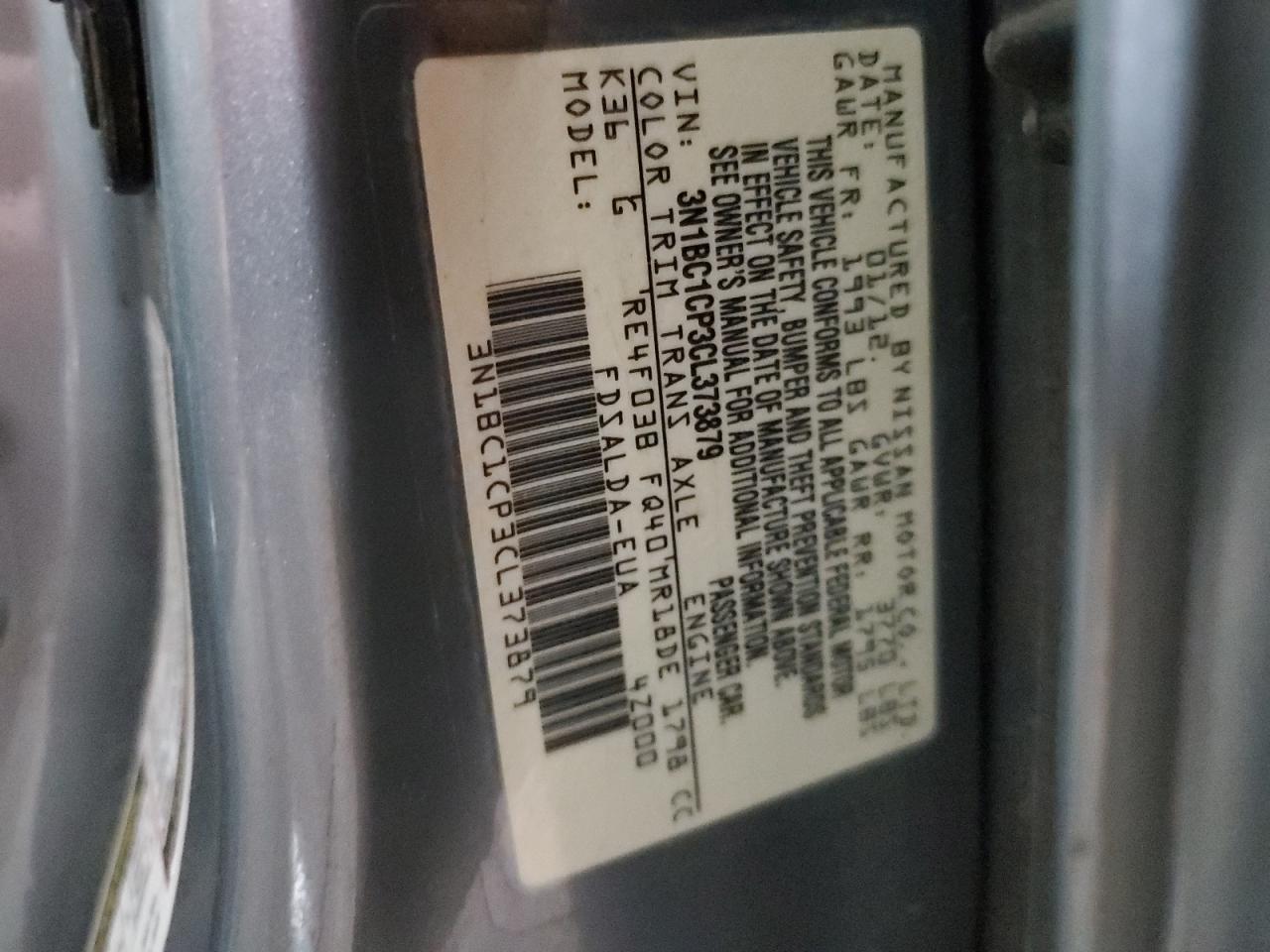 2012 Nissan Versa VIN 3N1BC1CP3CL373879 Copart auction photo, front end / side damage thumbnail 13