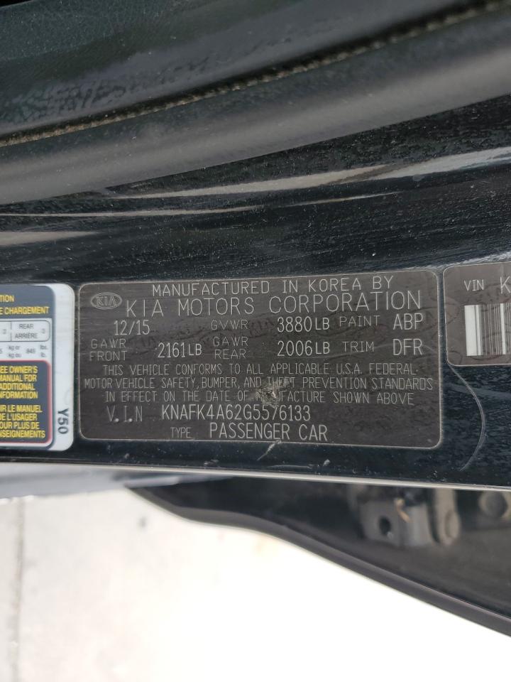 2016 KIA Forte VIN KNAFK4A62G5576133 Copart auction photo, front end / minor dent/scratches damage thumbnail 12