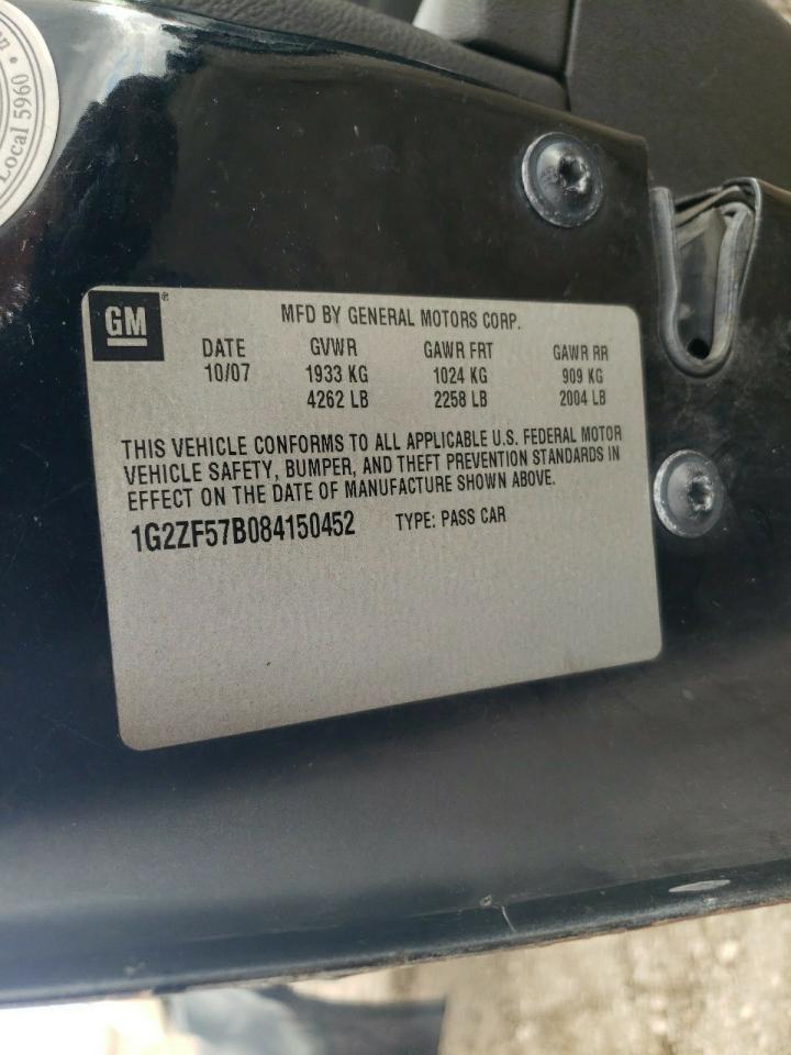 2008 Pontiac G6 VIN 1G2ZF57B084150452 Copart auction photo, front end / side damage thumbnail 12