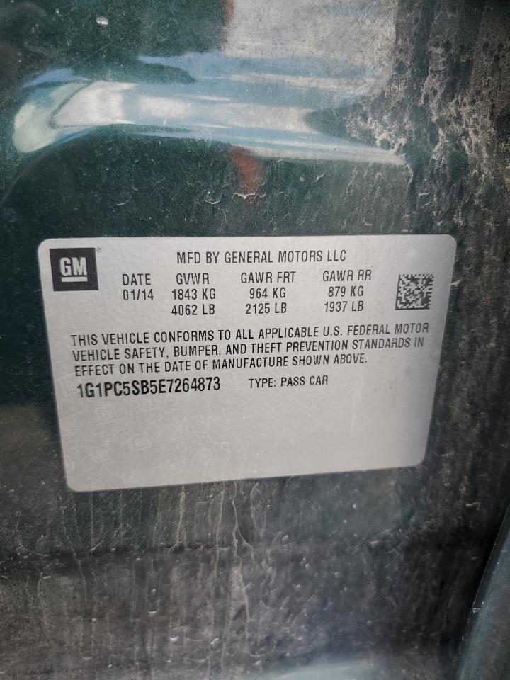 2014 Chevrolet Cruze VIN 1G1PC5SB5E7264873 Copart auction photo, mechanical / minor dent/scratches damage thumbnail 12