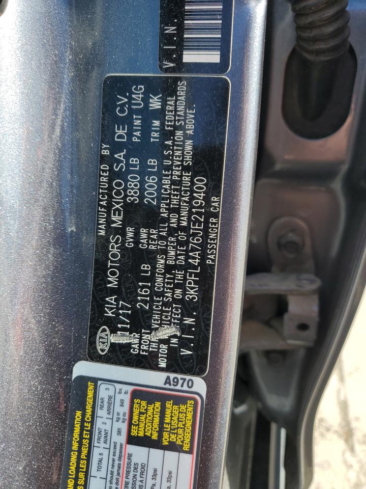 2018 KIA Forte VIN 3KPFL4A76JE219400 Copart auction photo, rear end damage thumbnail 12