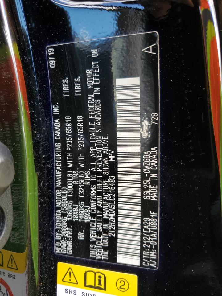 2020 Lexus RX VIN 2T2HZMDA5LC216483 Copart auction photo, side / rear end damage thumbnail 15