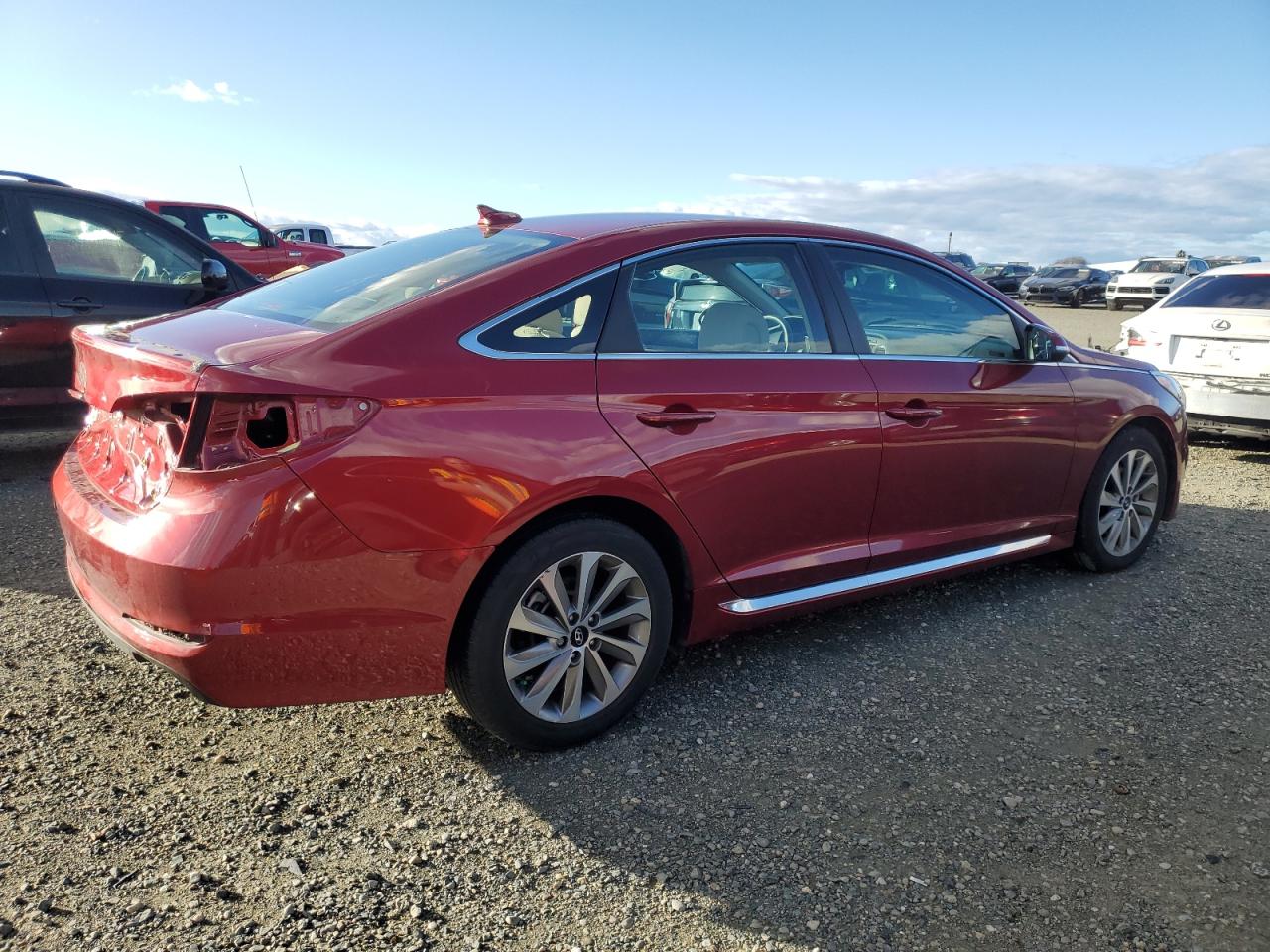 2016 Hyundai Sonata VIN 5NPE34AF8GH396411 Copart auction photo, rear end damage thumbnail 3