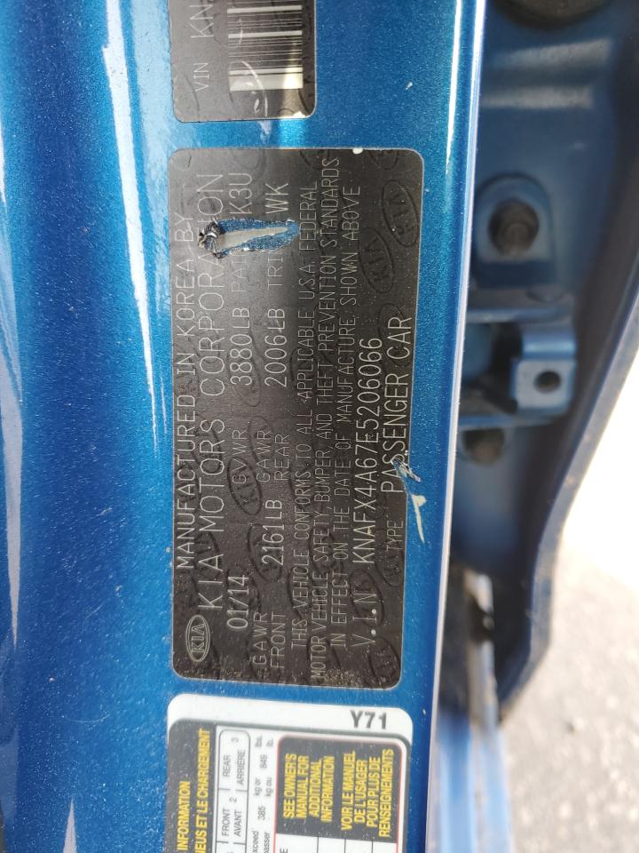 2014 KIA Forte VIN KNAFX4A67E5206066 Copart auction photo, all over damage thumbnail 13